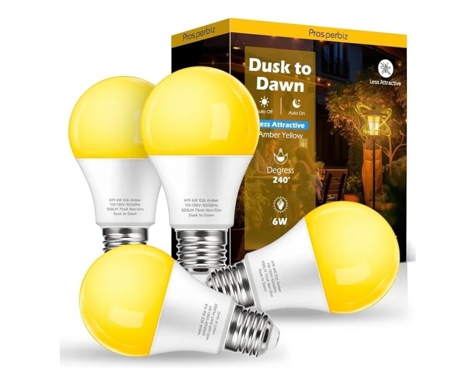 4 pcs Prosperbiz Yellow LED Bug Light Bulbs
