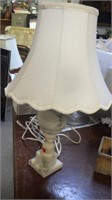 Vintage 25" Cut Marble Table Lamp w/Shade