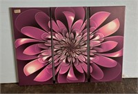 Three Panel Flower Giclee Wall Artwork