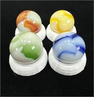 (4) Peltier Rainbow Marbles Mint