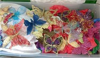 Tote of Various Christmas Butterfly Decorations