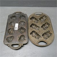 (2) Cast Iron Molds
