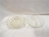 Clear Pressed Glass Candy Dish & Bubbles & Bars
