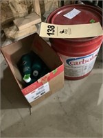 5 gallon paint,
Bud Light bottles