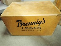 Breunings Lager Beer Case w/ Can, Bottle Opener,