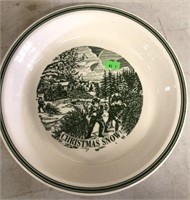 Currier & Ives Christmas Snow Serving Bowl