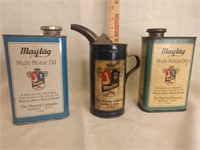 3 Maytag oil cans