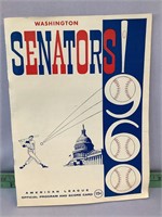 Washington Senators 1960 AL Program and scorecard