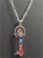 925 stamped 18-in necklace with 7chakras pendant