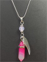925 stamped 18-in necklace with angel wing chakra