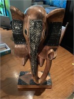 Wood Elephant on stand