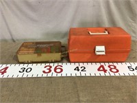 2 tackle boxes with various tackle
