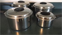 Flint Stainless Steel Stock Pot and 3 Sauce Pans