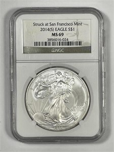 2014 (S) Silver American Eagle NGC MS69