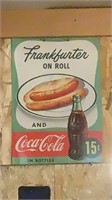 Vintage Frankfurter On Roll & Coca-Cola Sign