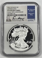 2016 Silver Eagle Proof "Moy" Signed NGC PF70 UCAM
