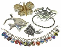 Assorted Silver & 800 Silver Animal Jewelry