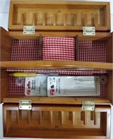 Wooden Sewing Kit & Contents