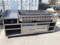 8 foot unit 62 in charbroiler with 2 Alto shaam