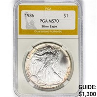 1986 American Silver Eagle PGA MS70