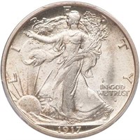 50C 1917-S OBVERSE. PCGS MS65 CAC