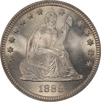 25C 1888 PCGS MS67+ CAC