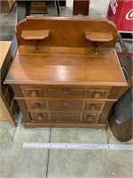 antique wash stand with pedestals