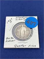 1927-P Standing Liberty Quarter 90% Silver Fine