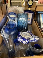 Blue glass lot