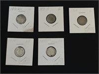 Collection of 5 Canadian 10C Coins