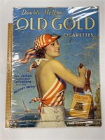 Vtg OLD GOLD Cigarettes Woman Yachting Ad Poster
