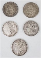 1879, 1884, 1885, 1890-O & 1891 Silver Morgans.