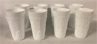 WESTMORELAND MILK GLASS ICE TEA GLASSES EIGHT