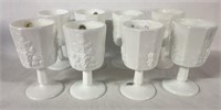 WESTMORELAND MILK GLASS GOBLETS EIGHT TOTAL