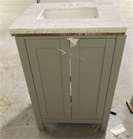 Green/Gray Vanity - Single Sink, 2 Door (no handle