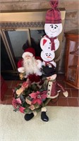 Christmas decorations. Wooden snowman 32 in tall,