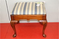 Upholstered Bench Blue/White Stripe