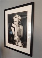 Marilyn Monroe large framed black and white