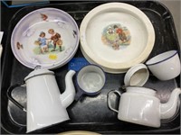 Miniature Enamelware with Child's Bowls