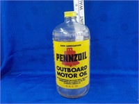 Pennzoil Outboard motor Oil glass container