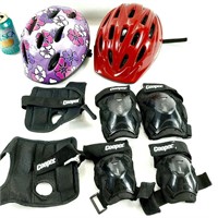 2 casques de vélo taille S/P et junior +protection