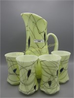 Fenton / Barber Custard Heart & Vine 7pc water set