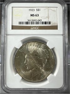 1923 Silver Peace Dollar NGC MS63