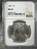 1887 VAM3 Silver Morgan Dollar NGC MS63