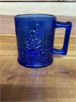 VINTAGE COBALT BLUE NURSERY RHYME CUP