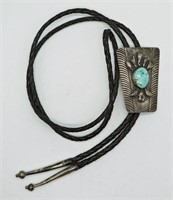 Bolo Tie - Sterling & Turquoise