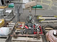 Assorted Casters, Bar Hitch, Tools, Heater, Etc.