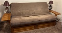 J - WOOD-FRAME SOFA W/ DRAWERS (ONLY) (B11)