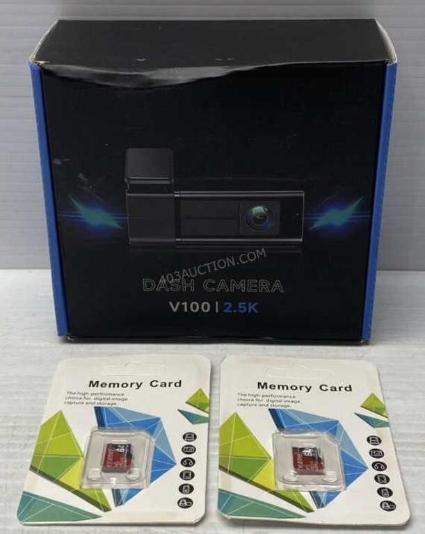 2.5K Dash Cam  + 2 - 64GB Memory Cards - NEW