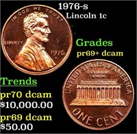 Proof 1976-s Lincoln Cent 1c Grades GEM++ Proof De